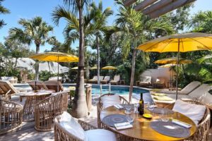 Lunch by the pool at Francois plantation St Barth